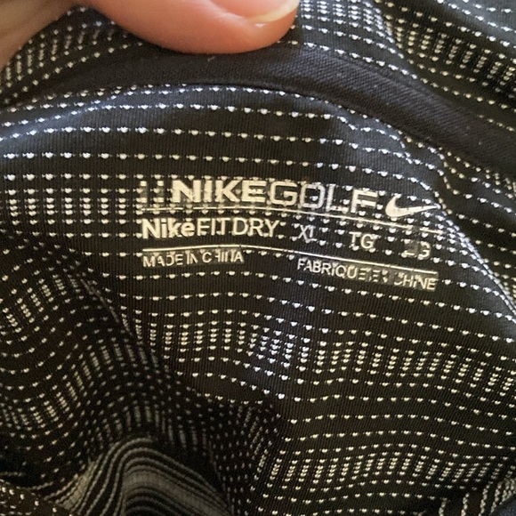 Nike black and white golf button up collar tee. - Picture 3 of 5